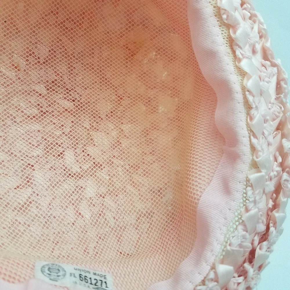 Vintage‎ Women's Ladies Pink Ribbon Hat Union Made
